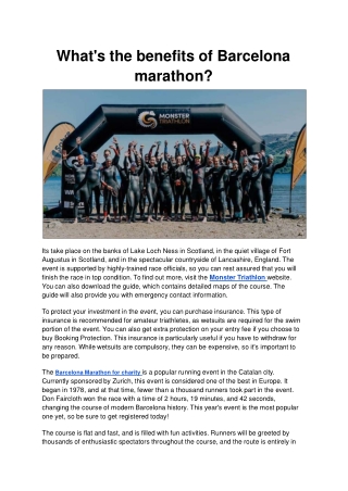 What's the benefits of Barcelona marathon.ppt