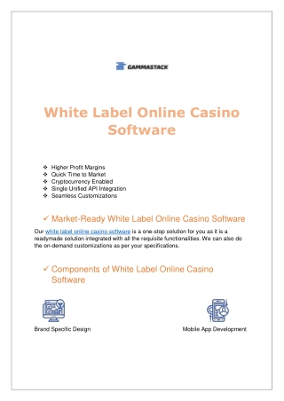 White Label Online Casino Software