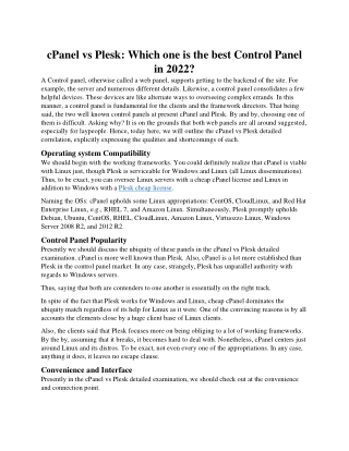 cPanel vs Plesk Which one is the best Control Panel in 2022