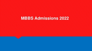 MBBS Admissions 2022