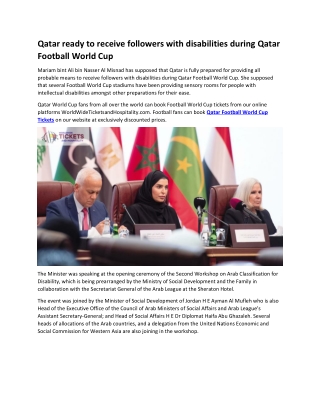 Qatar ready to receive followers with disabilities during Qatar Football World Cup