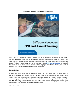 Difference between CPD and Annual Training