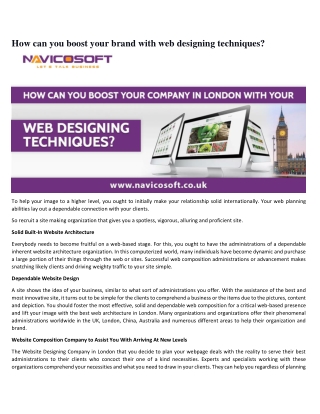 How can you boost your brand with web designing techniques