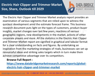 Electric Hair Clipper and Trimmer Market Size, Share, Outlook till 2029