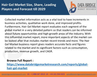 Hair Gel Market Size, Share, Leading Players and Forecast till 2029