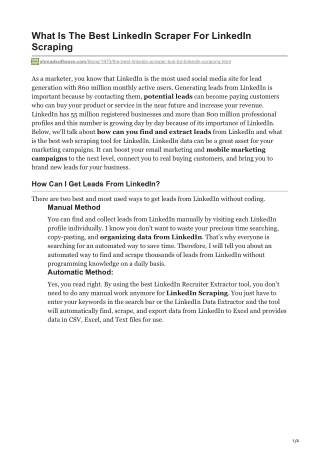 What Is The Best LinkedIn Scraper For LinkedIn Scraping