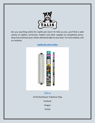 Reptile Pet Store Online | Talis-us.com
