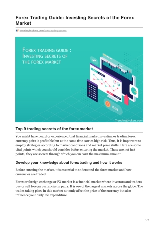 trendingbrokers.com-Forex Trading Guide Investing Secrets of the Forex Market