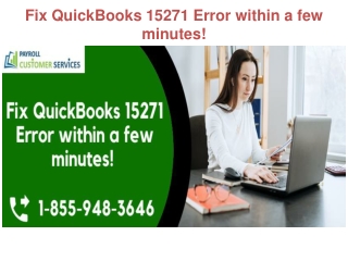 Fix QuickBooks 15271 Error within a few minutes