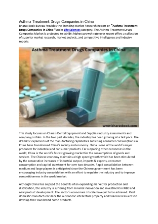 Asthma Treatment Drugs Companies in China