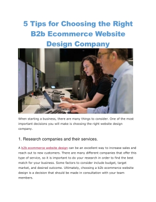 b2b ecommerce website design