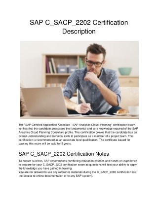 SAP C_SACP_2202 Certification Description