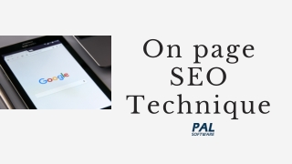 On PAGE SEO technique