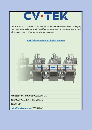 Modified Atmosphere Packaging Machines Cv-tek