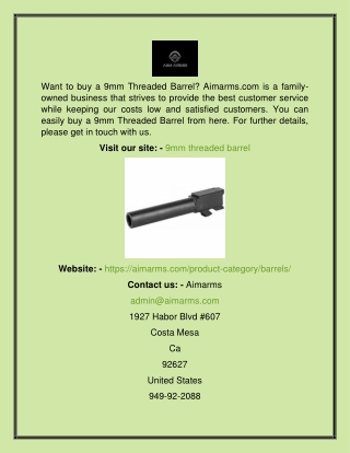 9mm Threaded Barrel  Aimarms.com