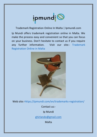 Trademark Registration Online In Malta  Ipmundi