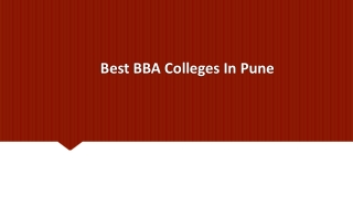 Best BBA Colleges In Pune