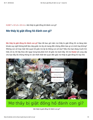 Mơ thấy bị giật đồng hồ đánh con gì_ - Kubet Ab