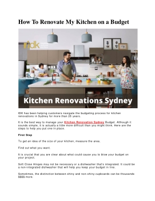 How To Renovate My Kitchen on a Budget