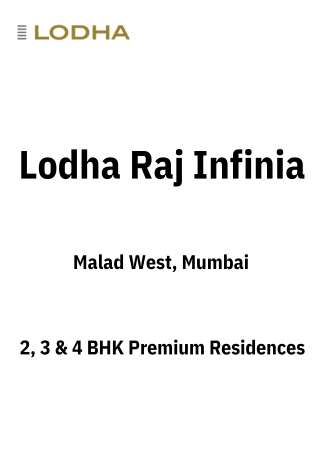 Lodha Infinia Malad West Mumbai | E-Brochure