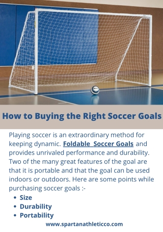 How to Buying the Right Soccer Goals