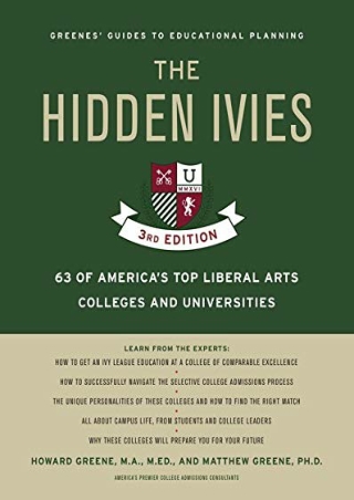 EPUB The Hidden Ivies 3rd Edition 63 of America s Top Liberal Arts Colleges