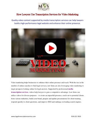 How Lawyers Use Transcription Services for Video Marketing