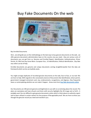 Buy Fake Documents On the web