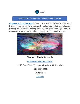 Diamond Art Kits Australia | Diamondpixels.com.au
