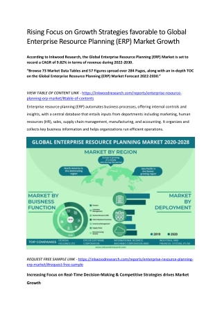 Global Enterprise Resource Planning (ERP) Market