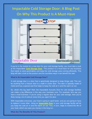     Impactable door