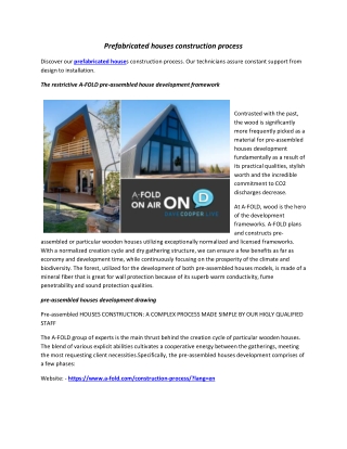 Prefabricated houses construction process