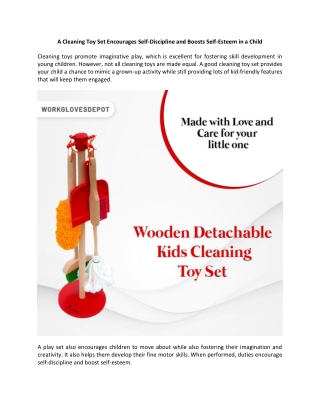 A Cleaning Toy Set Encourages Self-Discipline and Boosts Self-Esteem in a Child