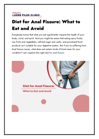 Diet for Anal Fissure What to Eat and Avoid