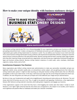 How to make your unique identity with business stationery design