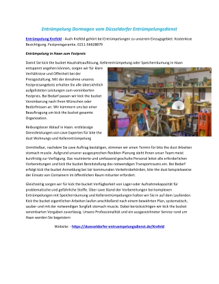 Entrümpelung Dormagen vom Düsseldorfer Entrümpelungsdienst