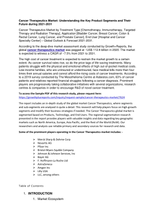 Cancer Therapeutics Market
