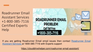 Roadrunner Email Assistant Services  1-800-385-7116 Certified Experts Help