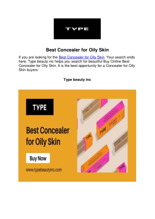 Best Concealer for Oily Skin