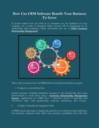 How Can CRM Software Benefit Your Business To Grow