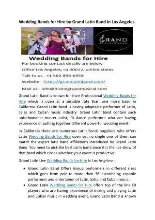 Wedding Bands for Hire