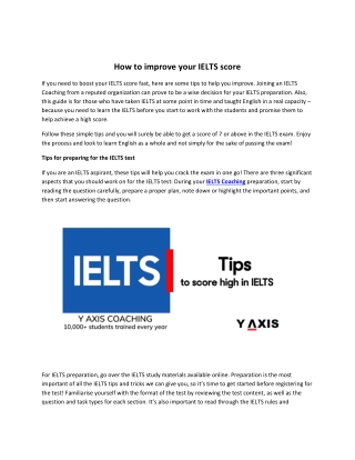 How to improve your IELTS score