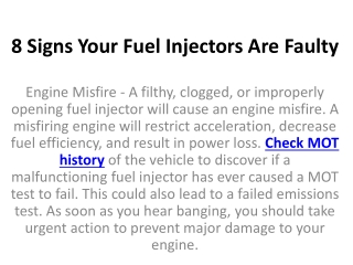 8 Signs Your Fuel Injectors Are Faulty