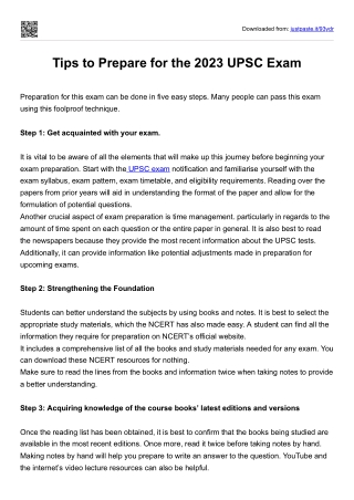 Tips to Prepare for the 2023 UPSC Exam