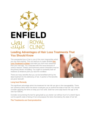 Leading Advantages of Hair Loss Treatments That You Should Know