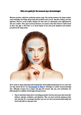 Skin care guide for monsoon by dermatologist -Skinlogics corrected.docx