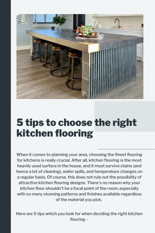 5 tips to choose the right kitchen flooring Mohit Bansal Chandigarh