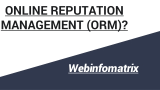 ONLINE REPUTATION MANAGEMENT