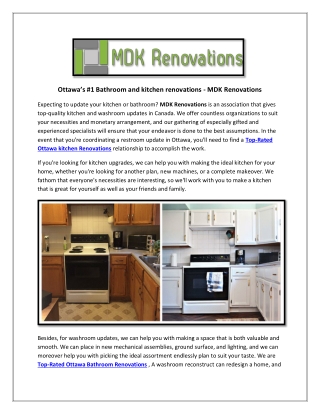 Ottawa‘s #1 Bathroom Renovations – MDK Renovations