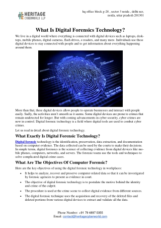 What Is Digital Forensics Technology